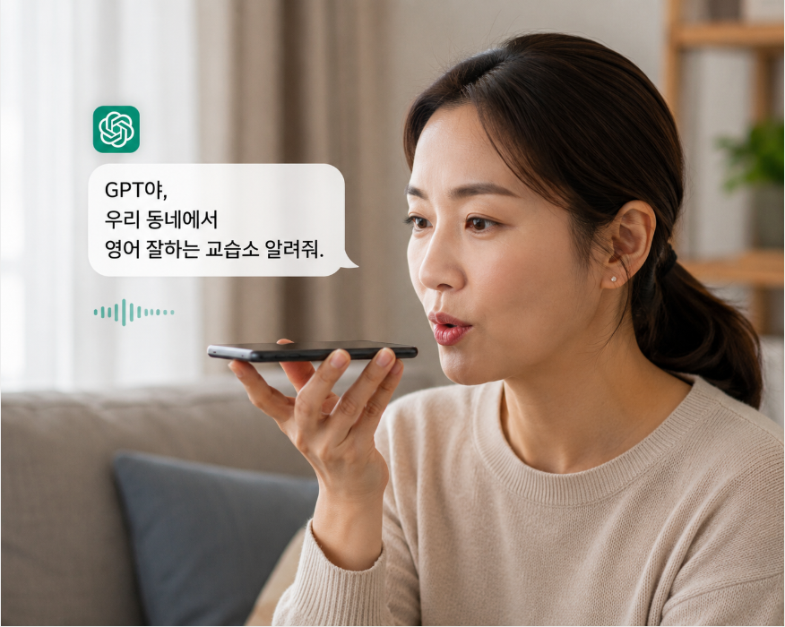 ChatGPT가 영어 교습소를 추천해 주는 결과 화면